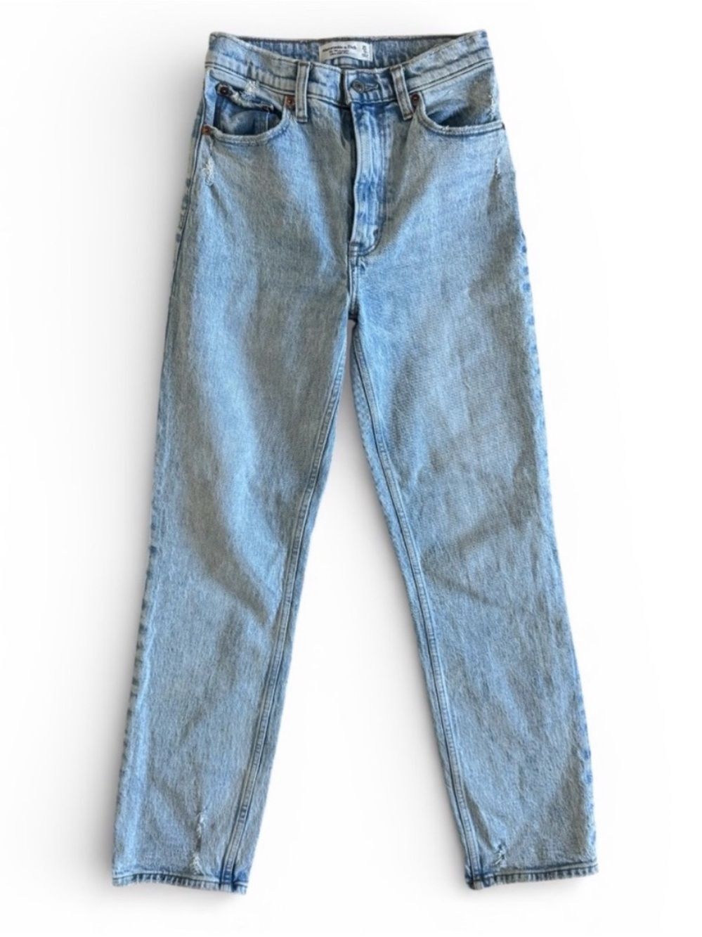 Abercrombie & Fitch Ultra High Rise 90s Straight Jeans Retro Light Wash 25